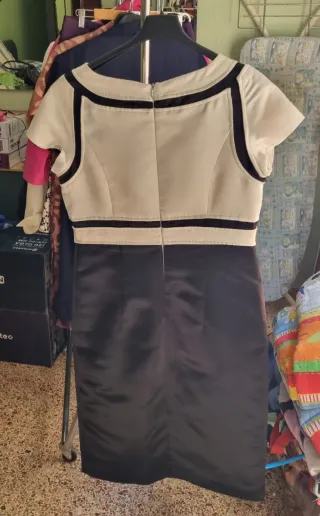 Vestido El Corte Inglés ceremonia blanco y negro