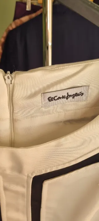 Vestido El Corte Inglés ceremonia blanco y negro