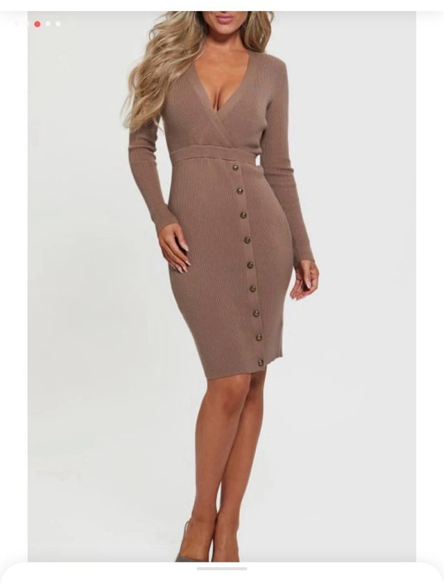 Vestido Guess marrón botones