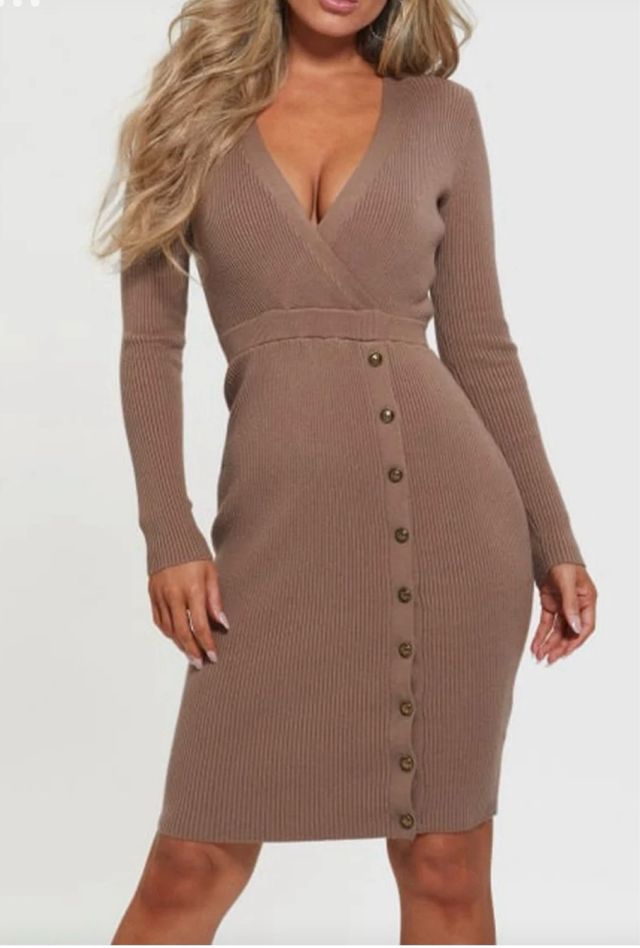 Vestido Guess marrón botones