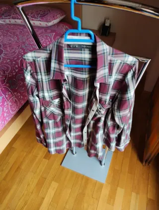 Camisa cuadros Zara Basic mujer
