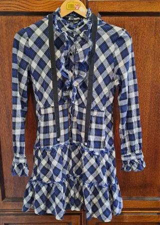 Vestido Highly Preppy Cuadros Volantes Talla L
