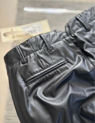 Pantaloni ecopelle MET neri
