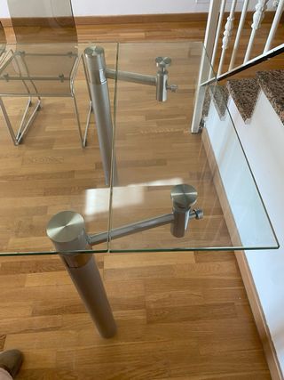 Mesa Comedor Extensible Cristal y Acero