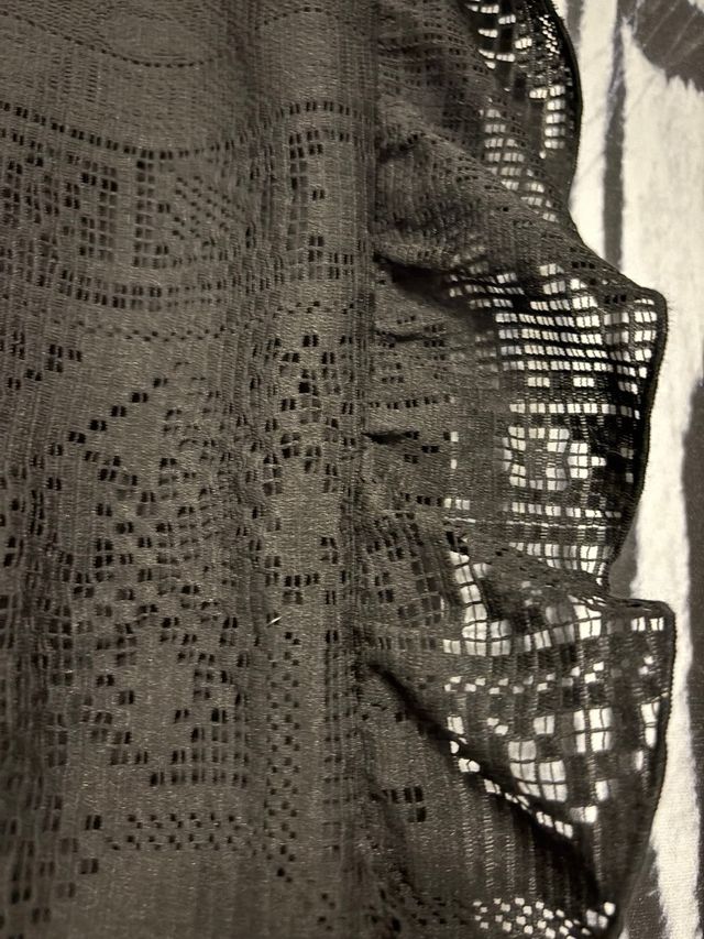 Blusa Desigual Negra Encaje Volantes