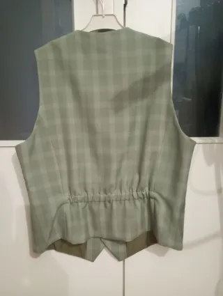 Chaleco cuadros verde talla M-52