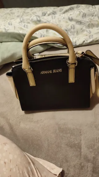 Bolso Armani Jeans Negro y Beige