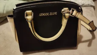 Bolso Armani Jeans Negro y Beige
