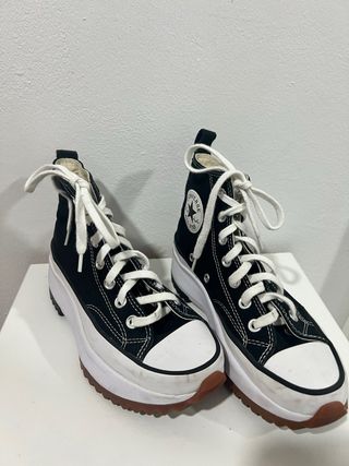 Converse Plataforma Mujer Negras Blancas