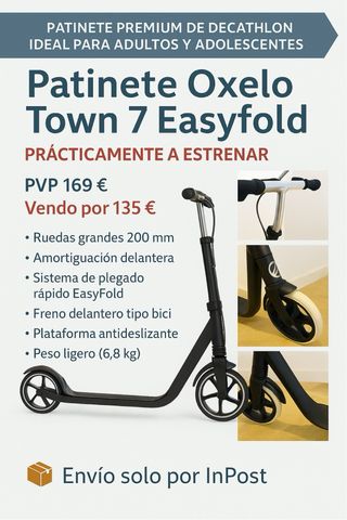 Patinete de Decatlón modelo Oxelo Town 7 Easyfold