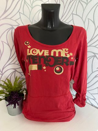 Camiseta Bershka Roja Talla L