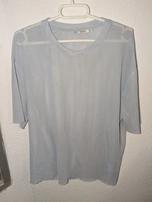 Camiseta transparente Pull&Bear azul M