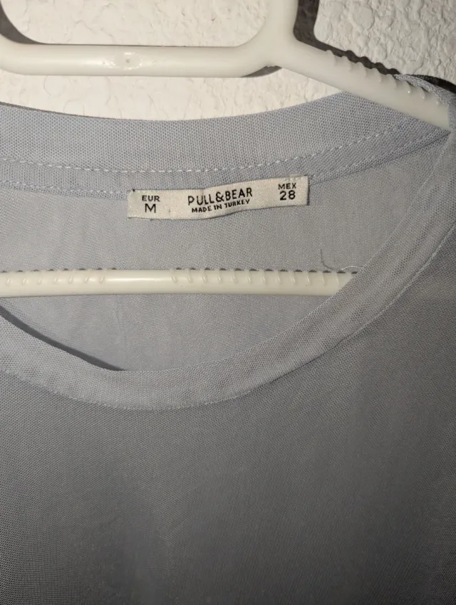 Camiseta transparente Pull&Bear azul M