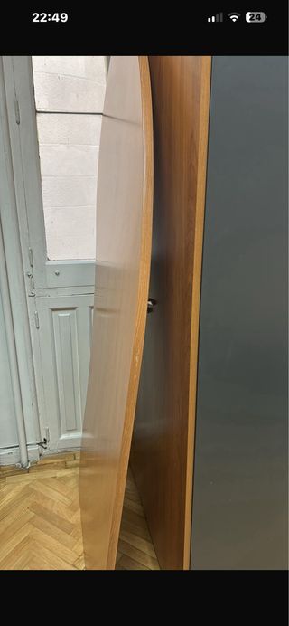 Mesa despacho grande madera y acero