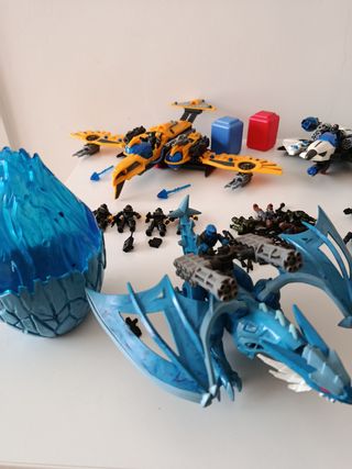 Lote Mega Bloks: Dragón, Naves y Figuras