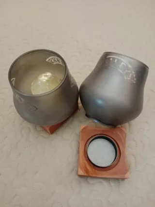 3 portavelas Baileys de vidrio