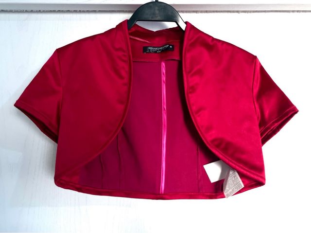 Abito Rinascimento rosso e fucsia con coprispalle