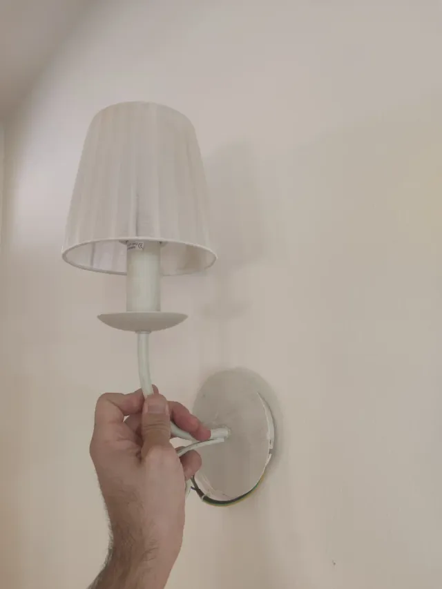 Lámpara de pared tela y metal