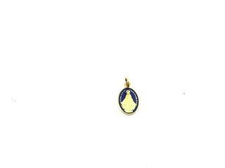 medalla oro 18kt virgen milagrosa oval mini esmalt