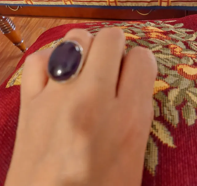 Anillo Plata Amatista Talla 16