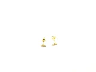 Pendientes Oro 18k Triángulo Mini Bolitas