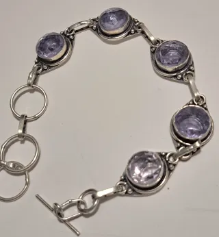 Bracciale Ametista glicinata in  Cristalli  Argent