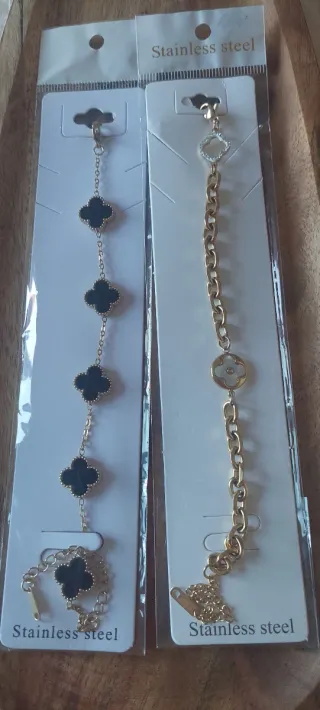 Pulseras de trébol de acero inoxidable