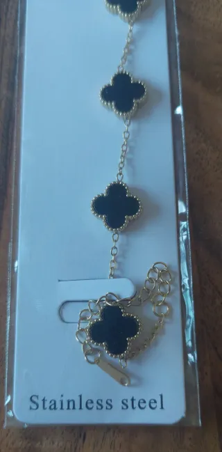 Pulseras de trébol de acero inoxidable