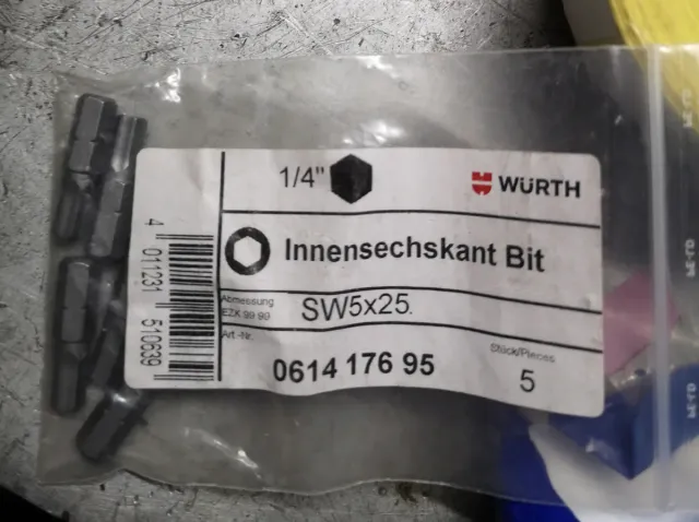 Inserto esagonale Wurth 5x25 1/4
