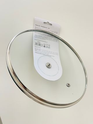 Tampa de Vidro Orion C/ Anel Aço Inoxidável 22cm