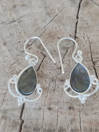 Pendientes Plata Ley Labradorita