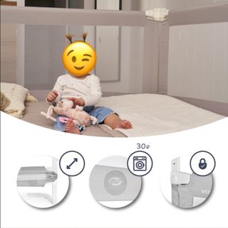 Barrera Cama Bebé 150x88 Gris