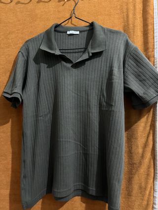 Camiseta Polo Verde Oliva Manga Corta