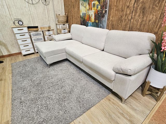 Sofá chaise longue beige 260cm