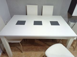Mesa Comedor Blanca y 6 Sillas