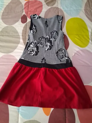 Vestido estampado flores y cuadros