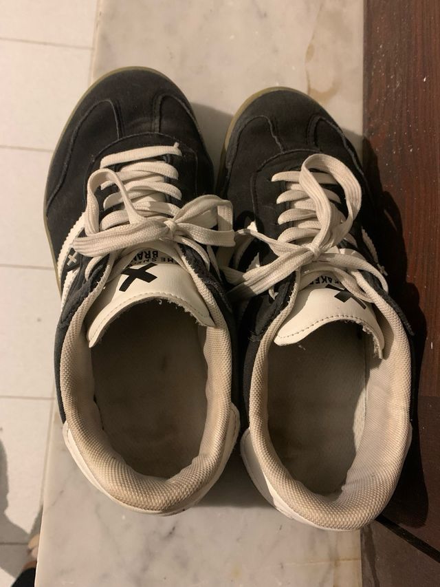 Sneakers Xti Tela Nera Suola Gomma Marrone