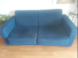 Sofá cama italiano azul tela