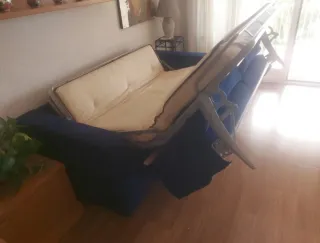 Sofá cama italiano azul tela
