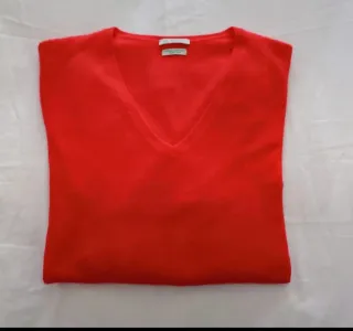 Jersey Benetton Rojo Cuello Pico