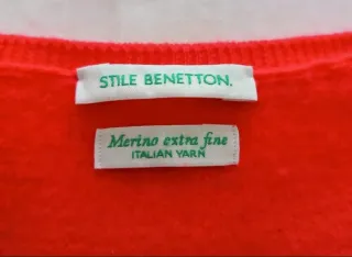 Jersey Benetton Rojo Cuello Pico