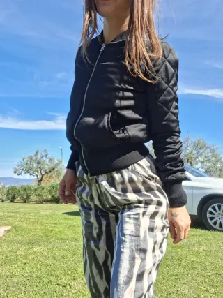 Giacca bomber trapuntata nera s