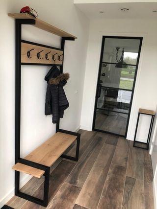 Mueble recibidor banco y colgadores