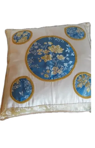 Cuscino Patchwork in seta di San leucio double fac