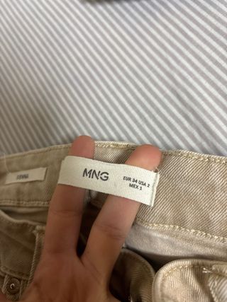 Pantalón vaquero beige MNG Talla 34
