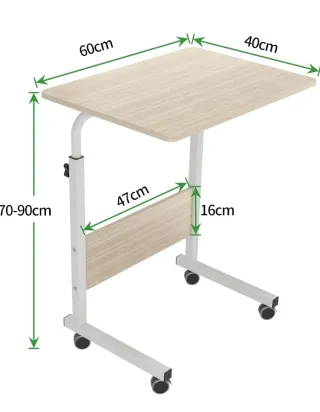 Mesa auxiliar ajustable madera y metal