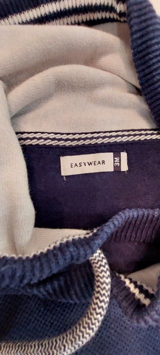 Jersey azul con cordones