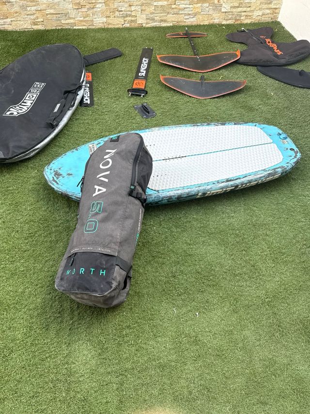 Wingfoil, Tabla Carbono y ala North y doble Foil.