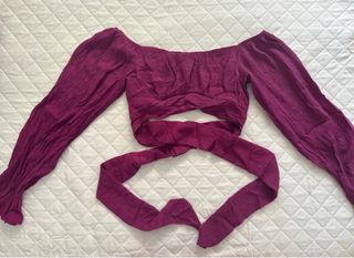 Top Morado Hombros Descubiertos 
