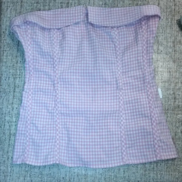 Top Corsé Cuadros Rosa